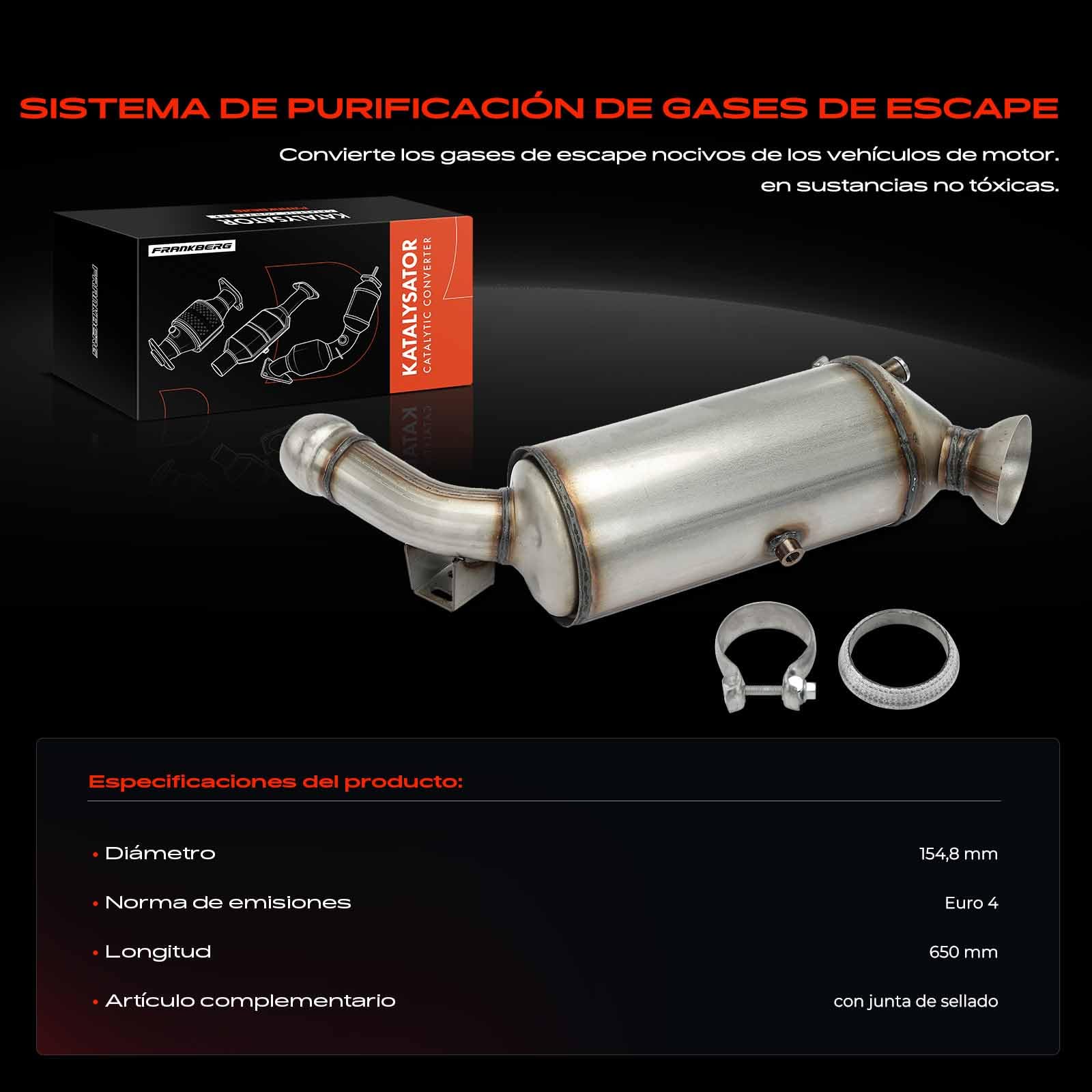 Frankberg Filtro de partículas diésel (DPF) 2044900056 | Compatible con: Clase C W204, Clase C Modelo T S204