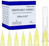 Vista 10 de Aguja desechable Luer Lock 30Ga 5/16 pulgadas, 0.315 in, paquete de 100 (30Ga-5/16 pulgadas)