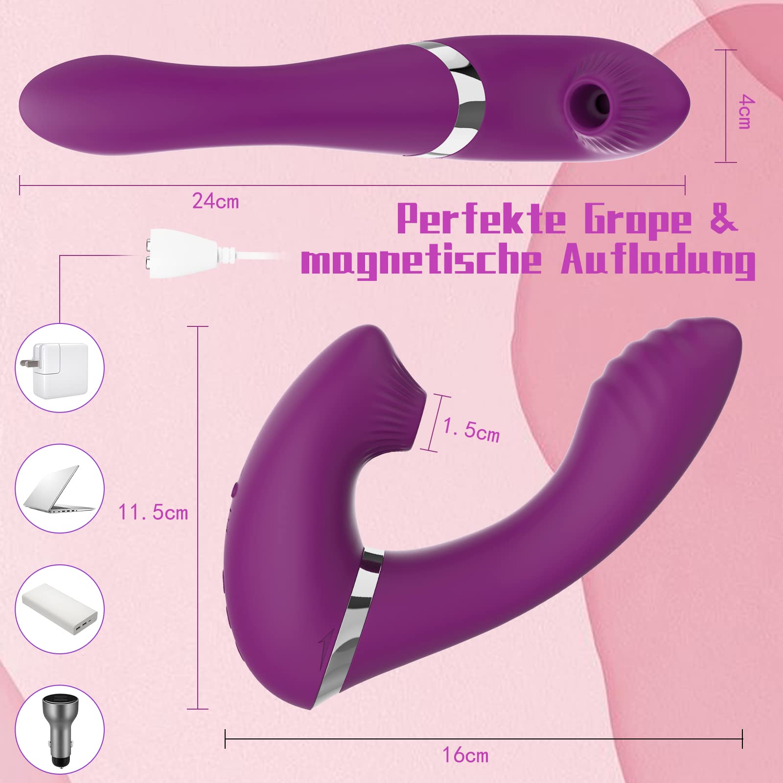3 in 1 g-Point Vibrator Quiet and Strong Clitoris Silicone Tongue Licks and  Suck Vibrator