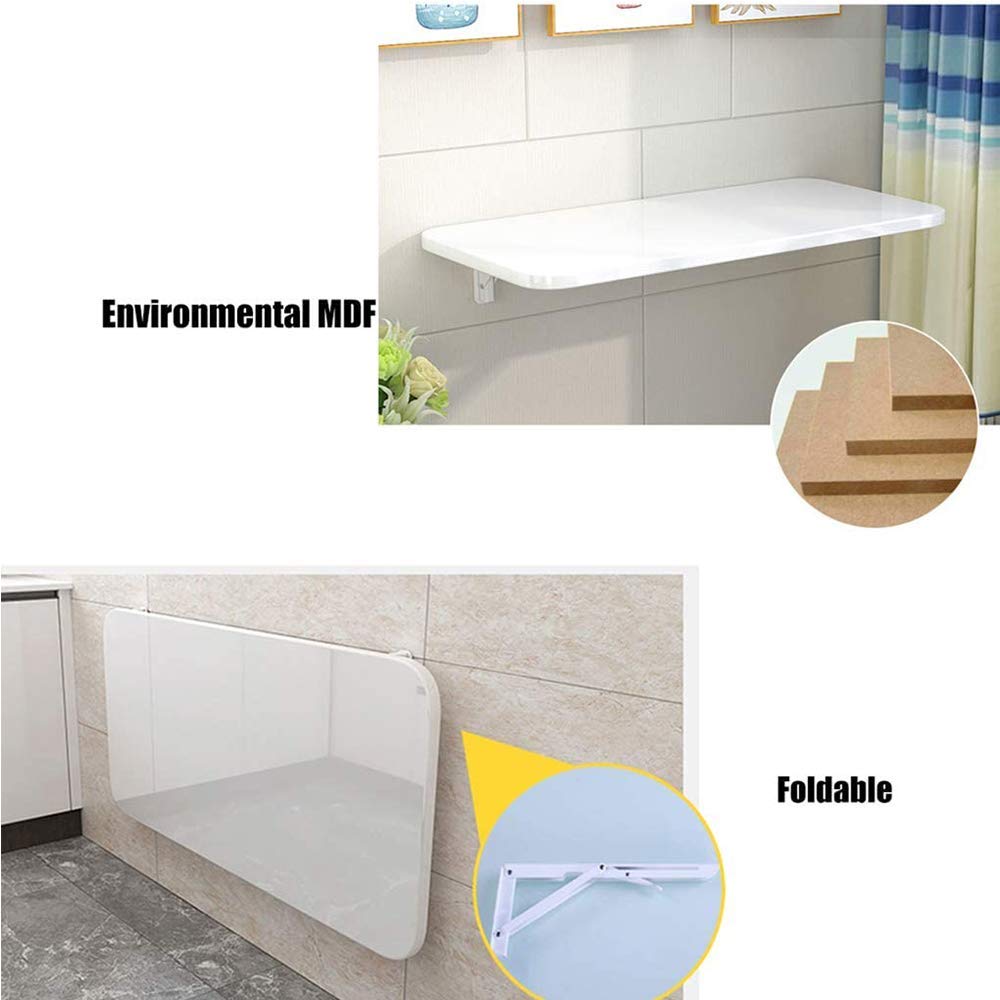 Staffa pieghevole da parete per tavolo e sgabello, resistente, in acciaio laminato a freddo, design salvaspazio, 50,8 x 50,8 cm, finitura bianca, ideale per piccoli spazi