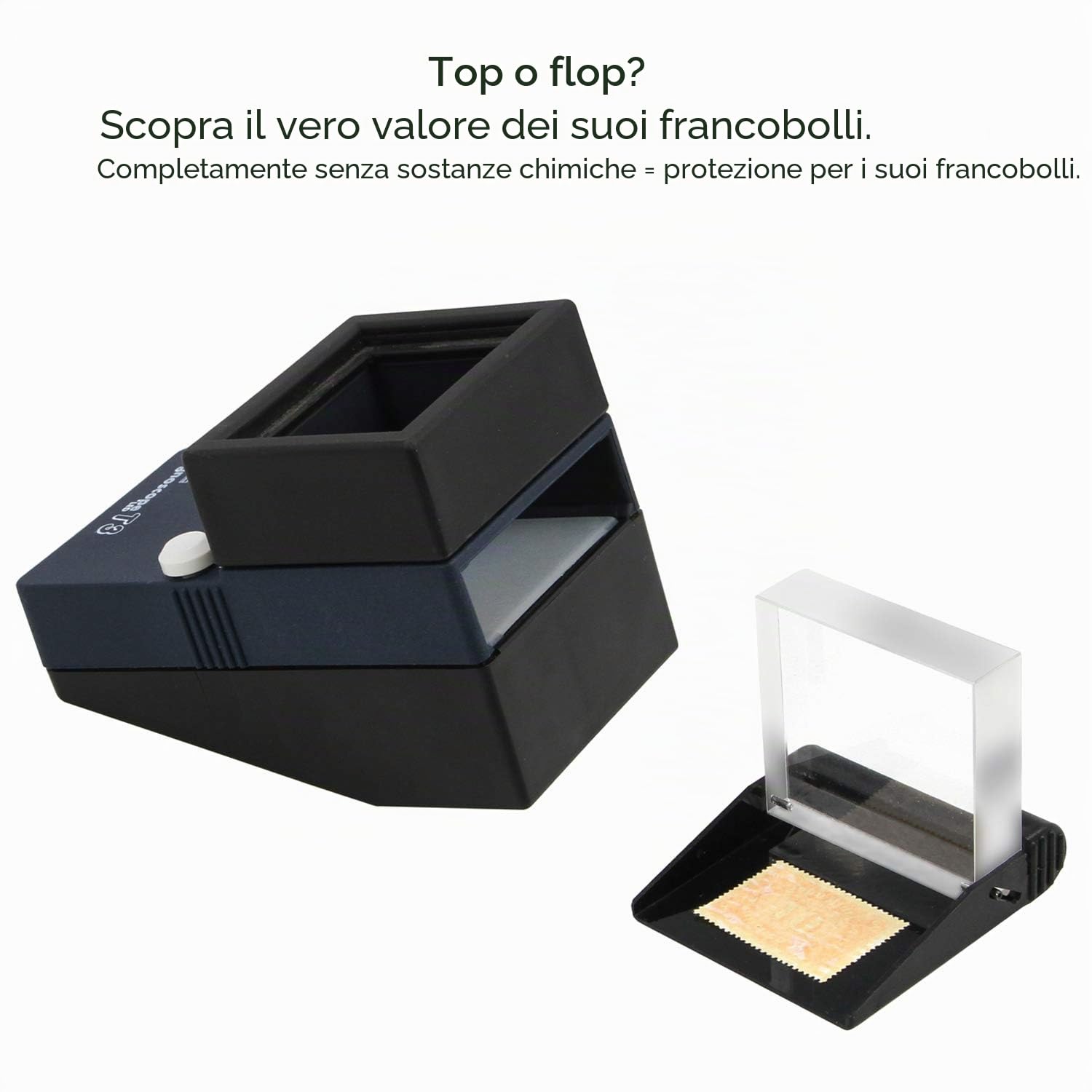 SAFE 9893 Rilevatore di filigrana Signoscope T3 | Tester di filigrana con 3 LED regolabili ad 8 colori | rende visibili le differenze di filigrana sui francobolli
