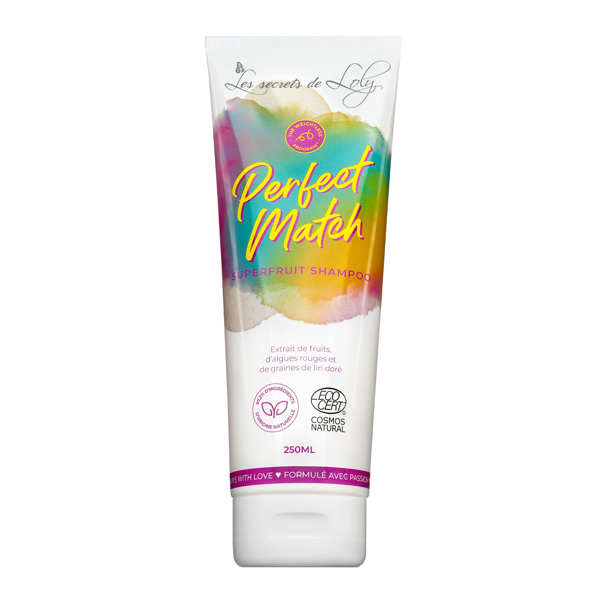 Les Secrets de Loly – Perfect Match – Shampooing sans Sulfate – Cheveux Ondulés, Bouclés & Frisés – Hydratant Léger – 97% d'Origine Naturelle – 250 ml