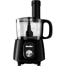Mueller Ultra Prep Food Processor Chopper for Dicing, Grinding, Whipping and Pureeing, Food Chopper for Vegetables, Meat, Grains, Nuts and Whisk for Eggs and Cream, 8 cup, Black
