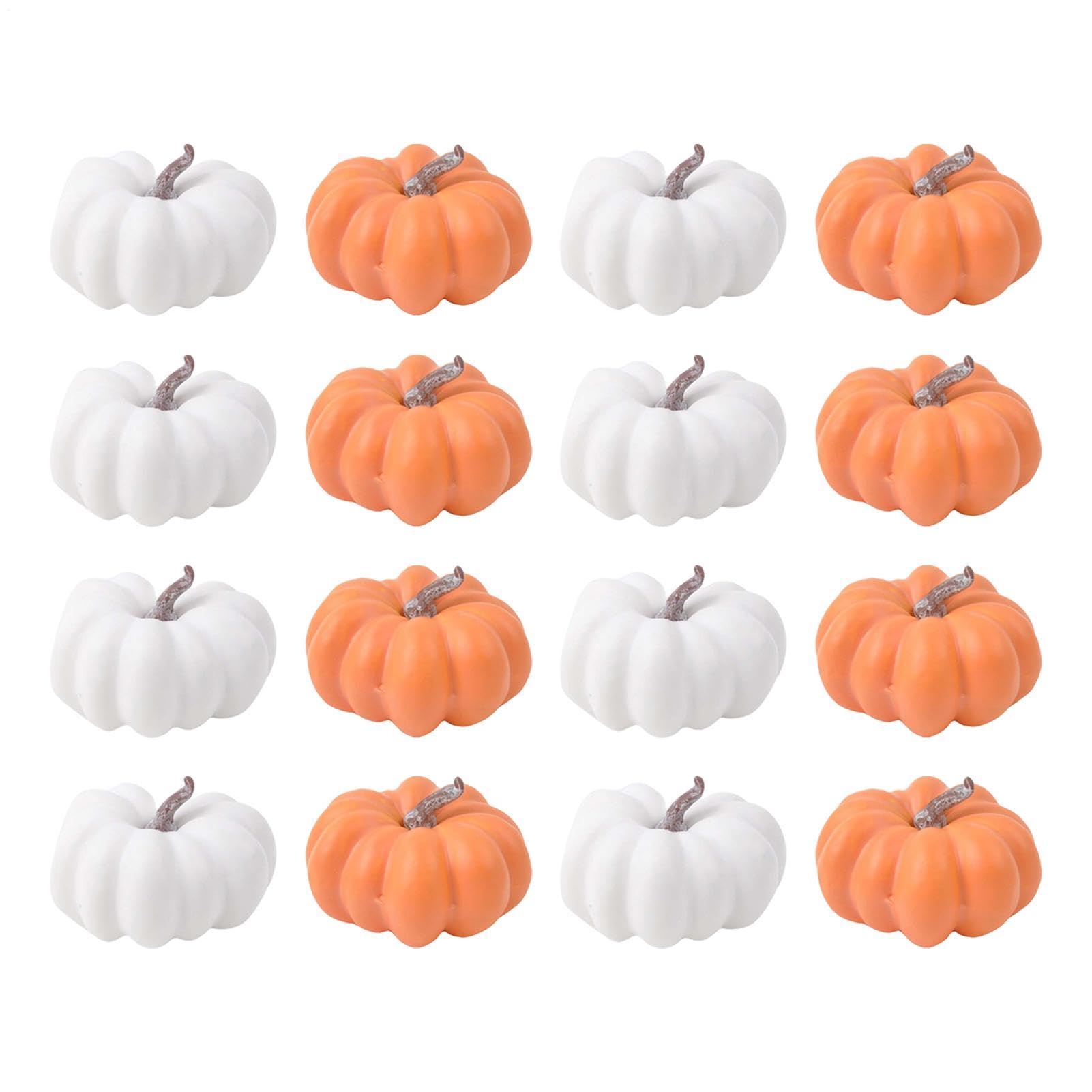 Calabazas artificiales pequeñas y realistas para manualidades de Halloween y conjuntos de otoño
