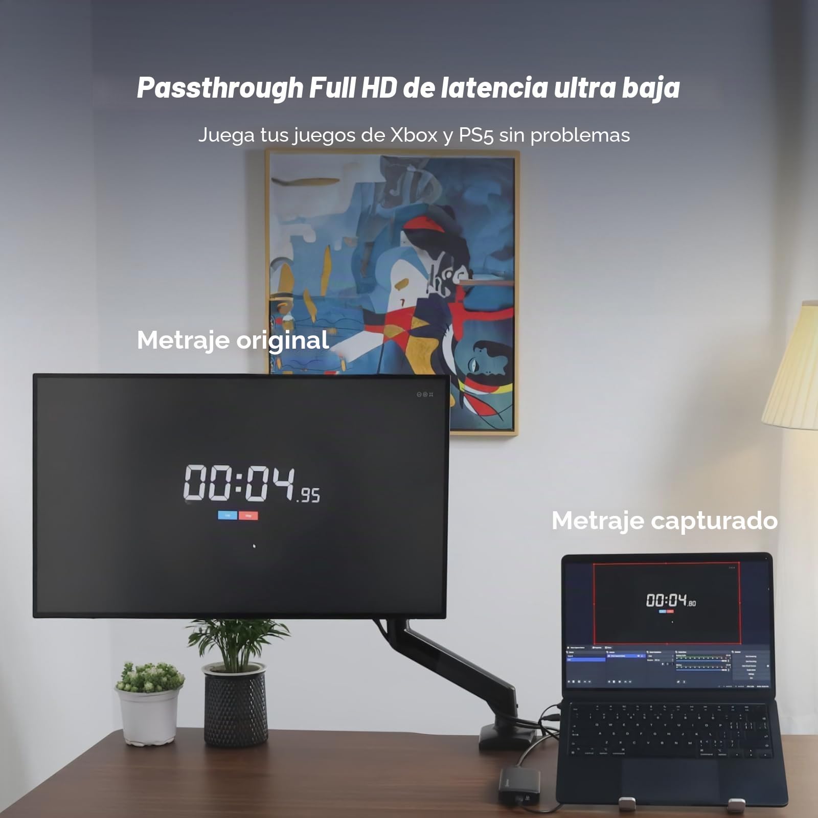 NearStream Tarjeta de Captura de Video HDMI 2.0 & USB 3.1,Capturadora de Video para Streaming,4K 60 fps HDR10 Captura&4K Passthrough para PC/MAC/Cámaras/PS4/PS5/Switch/Xbox Series X/S/OBS