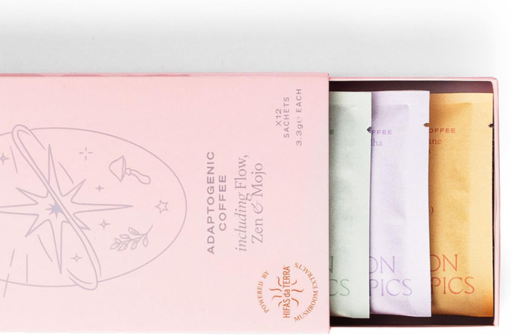 London Nootropics - Selection Box - Flow, Mojo, & Zen Adaptogenic Mushroom Coffee - 12 Sachets