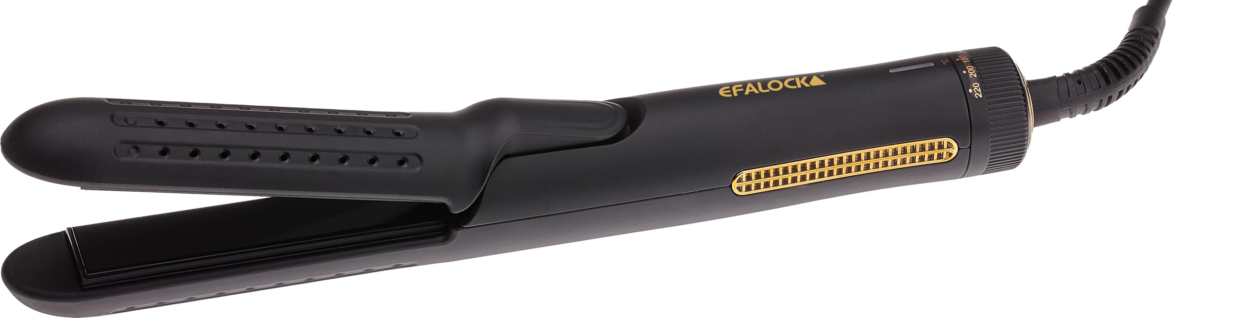 Rotschopf24 Efalock Stylair Classic Glätteisen, Locken/Wellen + Tasche | 2in1 Haarglätter für glattes Haar, Locken und Wellen. Airflow mit Hitze und Kaltluft, Keramikplatten 140–220 °C. 42W