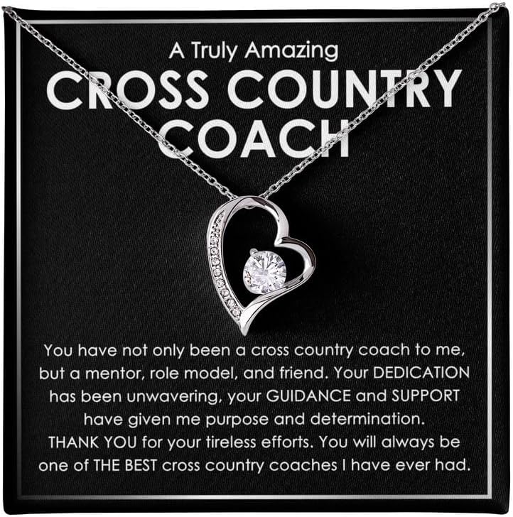 Cross Country Coach Necklace Message Card Box Forever Love Mahogany - You Have Not Only Been Just - Sports Athletic Trainer Appreciation Coach
