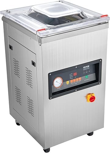 Miniatura 10 de VEVOR Sellador al vacío de cámara, potente máquina de sellado al vacío de 100 kPa, pantalla LED, máquina empacadora compacta de carne de un solo