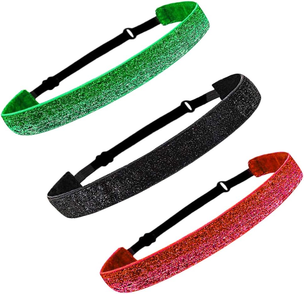 Sequin Headband,Elastic Sparkly Headband,3pcs Yoga Headbands Hair Ties Sparkly Girls Headbands Ladies Headbands Sports Headbands for Girls Head Band