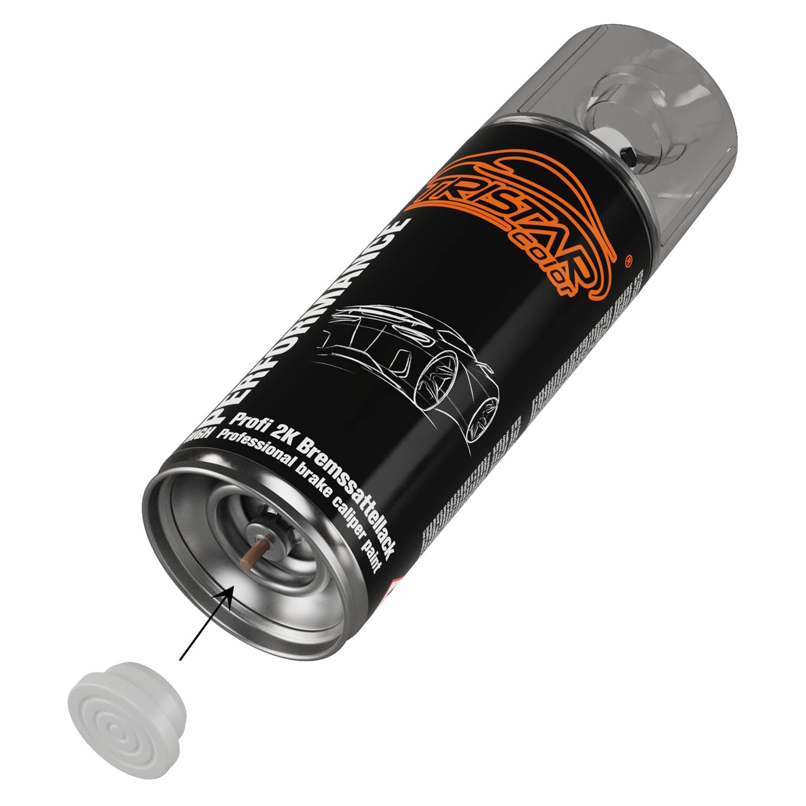 TRISTARcolor Vernice per pinze freno 2K Devil Black bomboletta spray bomboletta a spruzzo vernice spray vernice a spruzzo 400ml ad asciugatura rapida