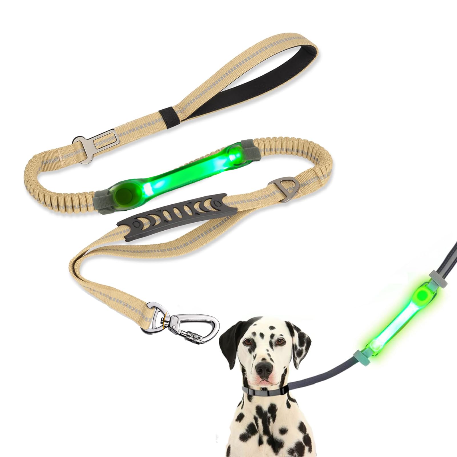 Juego de correa de perro resistente y luz LED, luz LED con calcomanías de nailon, accesorios universales brillantes fáciles de colocar, correa de collar y arnés, banda de seguridad con luz LED para