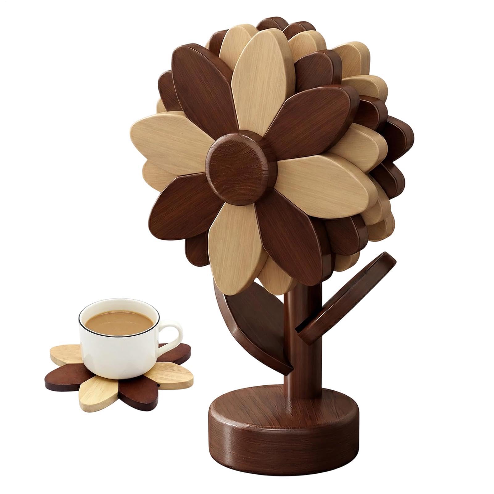 Salvamanteles de madera para comedor y cocina: protector decorativo de mesa para fuentes de horno