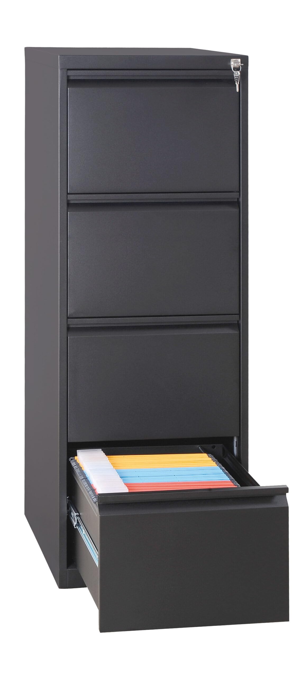 Archivador de metal - cuatro cajones - Negro