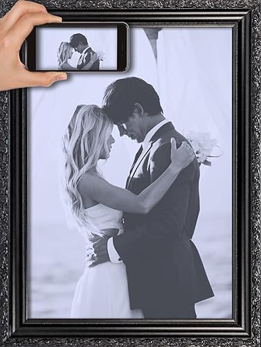 Vista 115 de ArtDirect Marco de madera negro moderno enmarcado personalizado de 12 x 14 pulgadas con tu foto o arte. Sube cualquier imagen y la imprimiremos