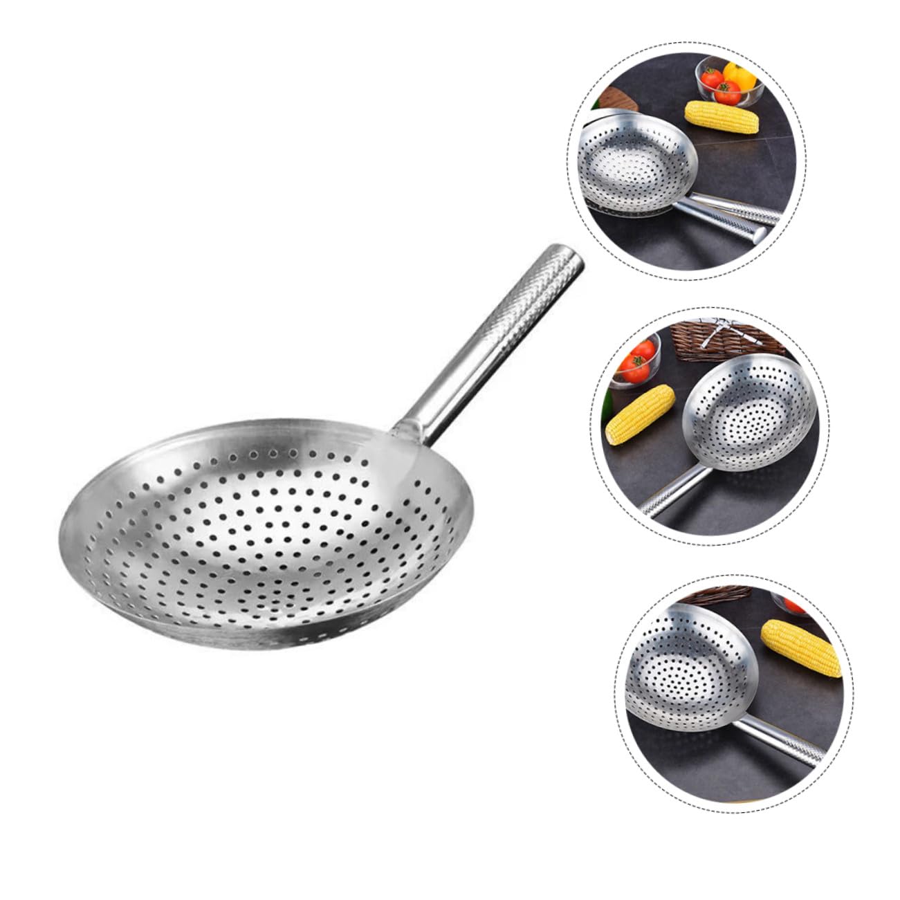 Schiumarola Grande in Acciaio Inox Argentato, 1 Pezzo | Filtro a Maglia Fitta, Separa Olio Caldo e Acqua Bollente, Uso per Hotel e Ristorante