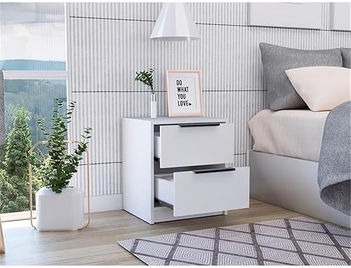 Miniatura 2 de Mesitas de noche TUHOME Kaia de madera de ingeniería en color blanco