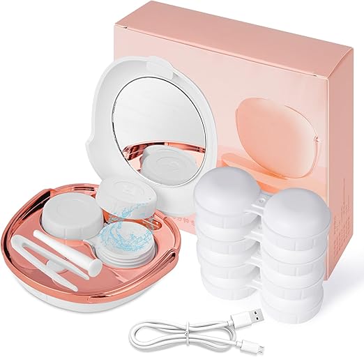 MV5 Ultrasonic Contact Lens Cleaner, Portable with USB Charger, Fits Soft, Colored, RGP & OK Lenses (White)