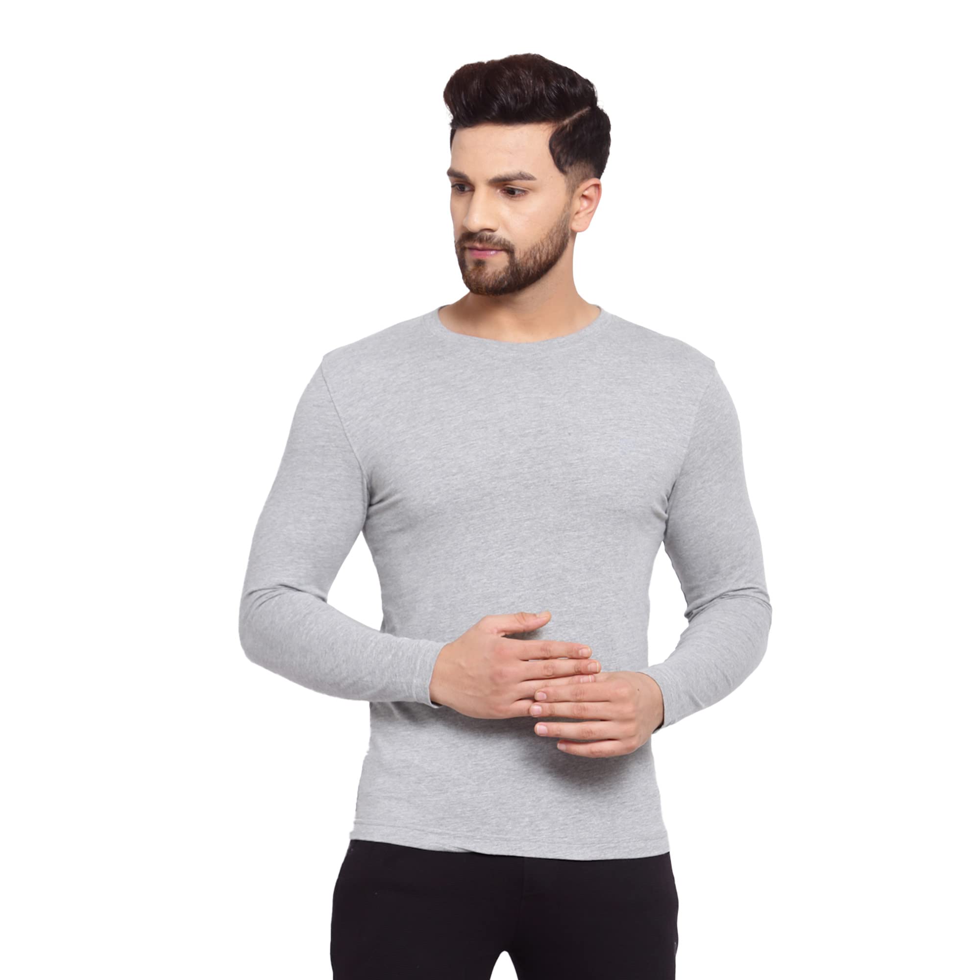 Men's Full Sleeve T-Shirts - Cotton Blend | Soft & Comfortable | Round Neck | Superior Construction for Durability | Modern Slim Fit-image-42