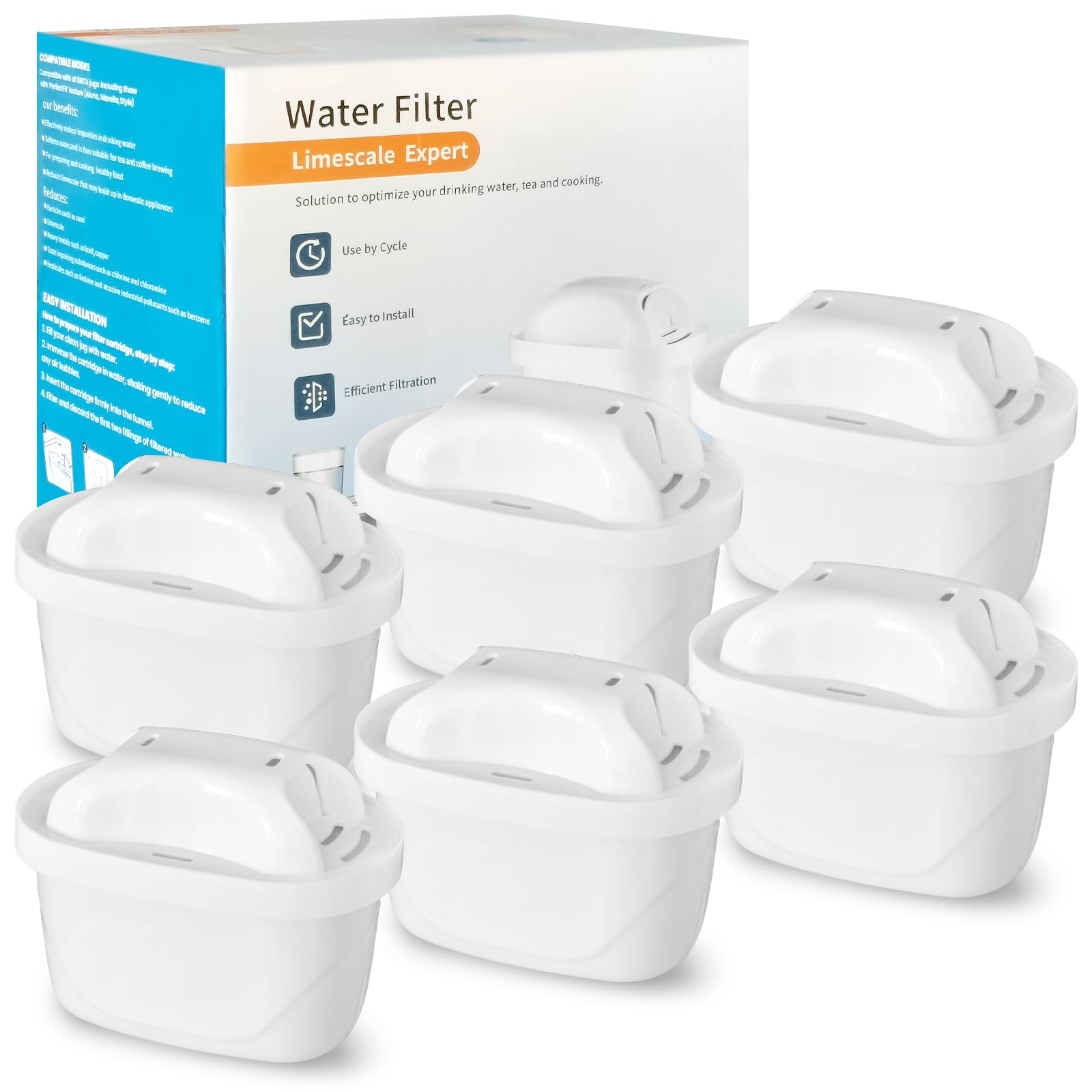 Aquafloow Cartouche Filtrante pour l'Eau 4 Pièces | Compatible Laica Bi-Flux, Brita Maxtra | Filtre avec Charbon Actif et Résine échangeuse d'ions, Réduction du Calcaire, du Chlore Aquafloow Cartouche Filtrante pour l'Eau 4 Pièces | Compatible Laica Bi-Flux, Brita Maxtra | Filtre avec Charbon Actif et Résine échangeuse d'ions, Réduction du Calcaire, du Chlore