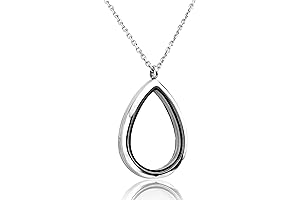 Teardrop Floating Charm Memory Locket - Stainless Steel Buckle Closure