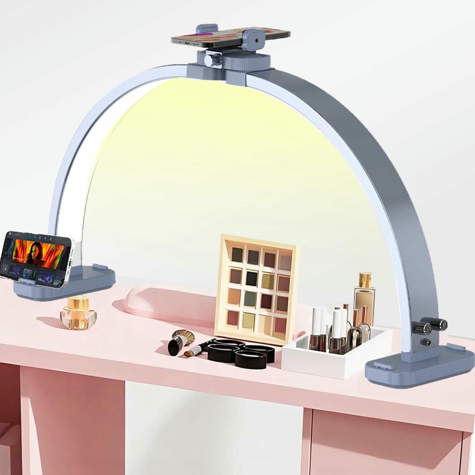 Lampe de Bureau Demi-Lune pour Salon de Manucure et Studio de Tatouage Table 78 cm Pliable