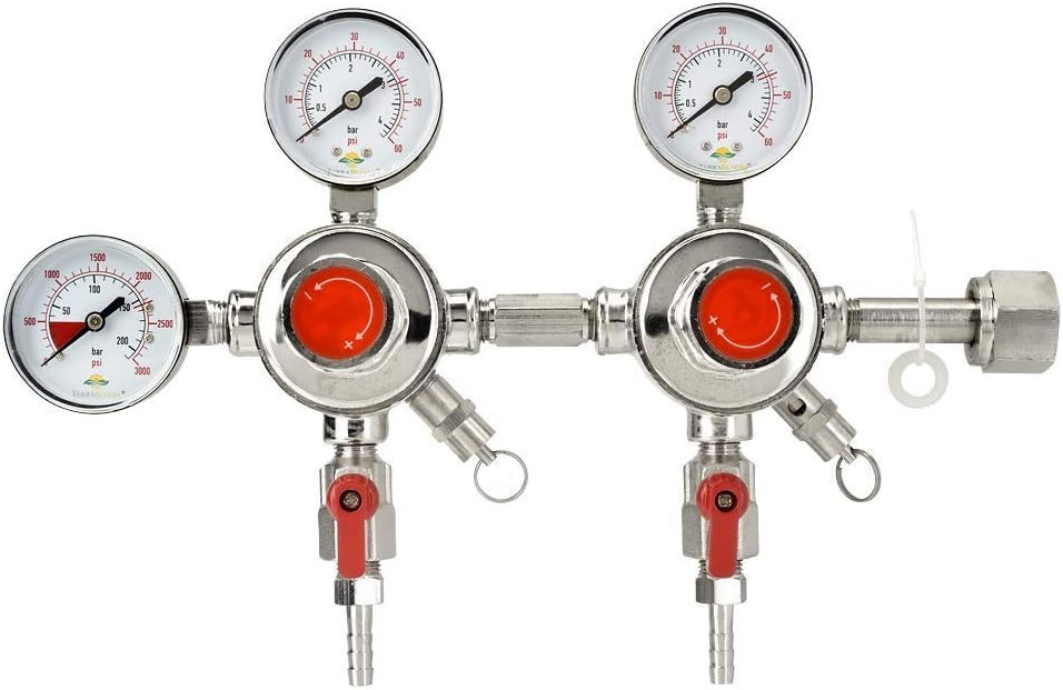 Dual System 2 Stage CO2 Pressure Regulator For Draft Beer