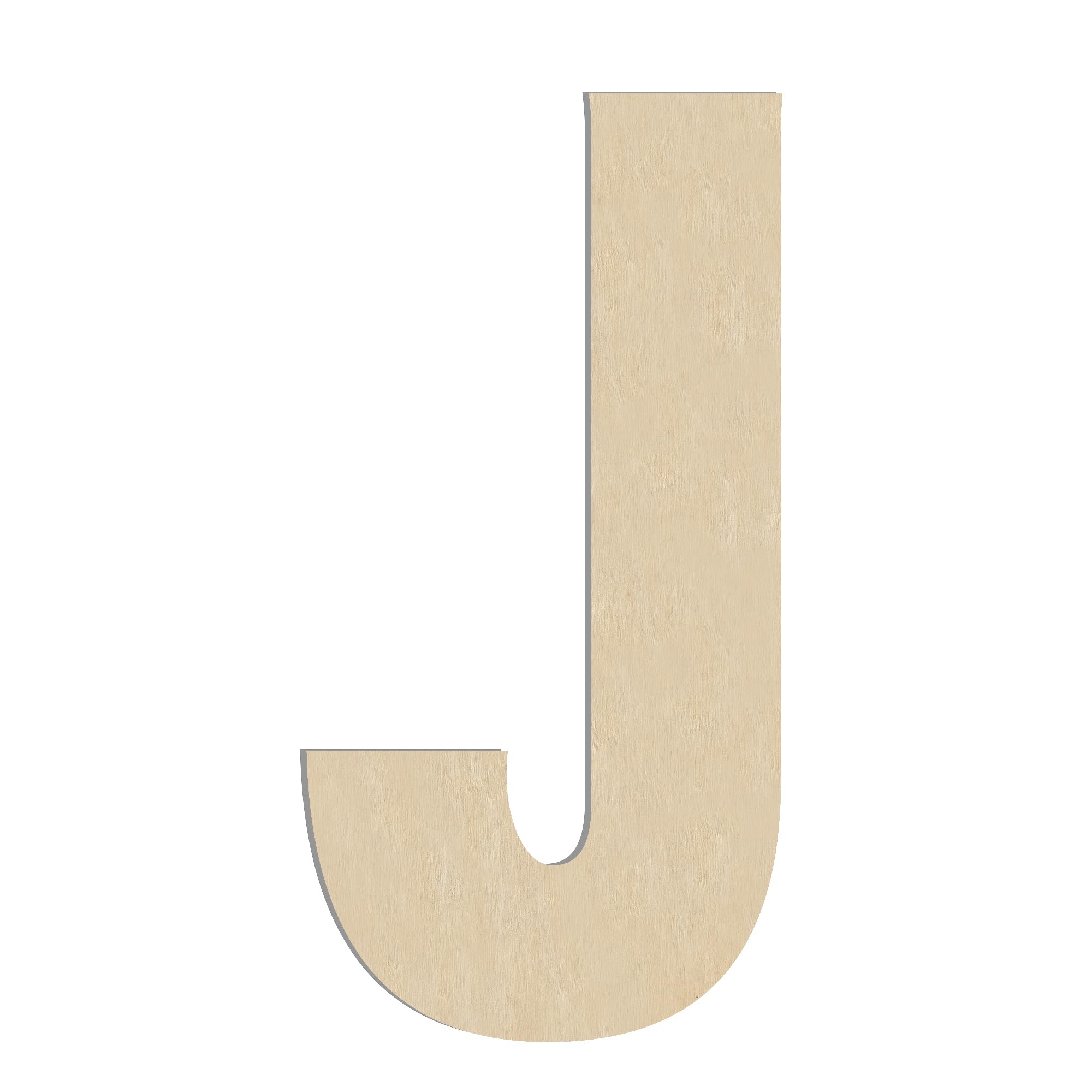 17 Inch Large Wooden Letter J, 1/4 in Thick Big Wood Letter for Wall Decor Crafts