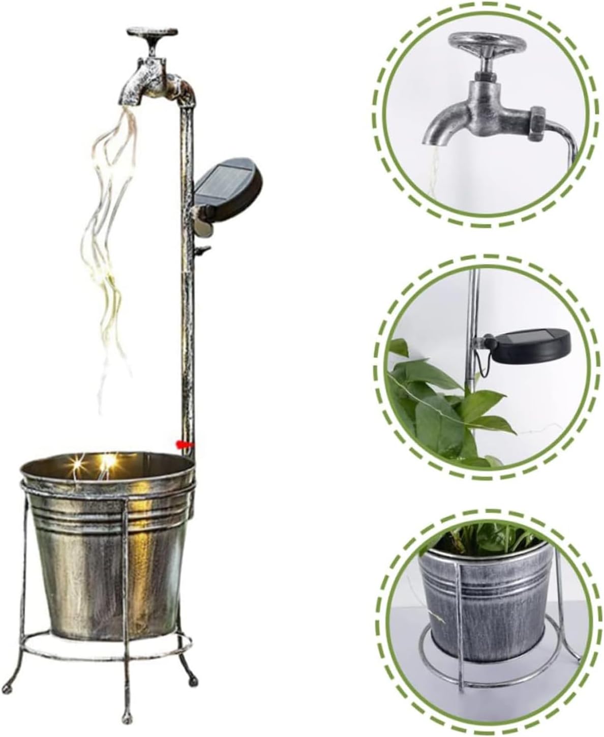 Solar Water Can,Flexible Retro Small LED Lanterns - Garden Decor Solar Lights Water Can - for Garden Yard Farm Pathway Patio Lawn