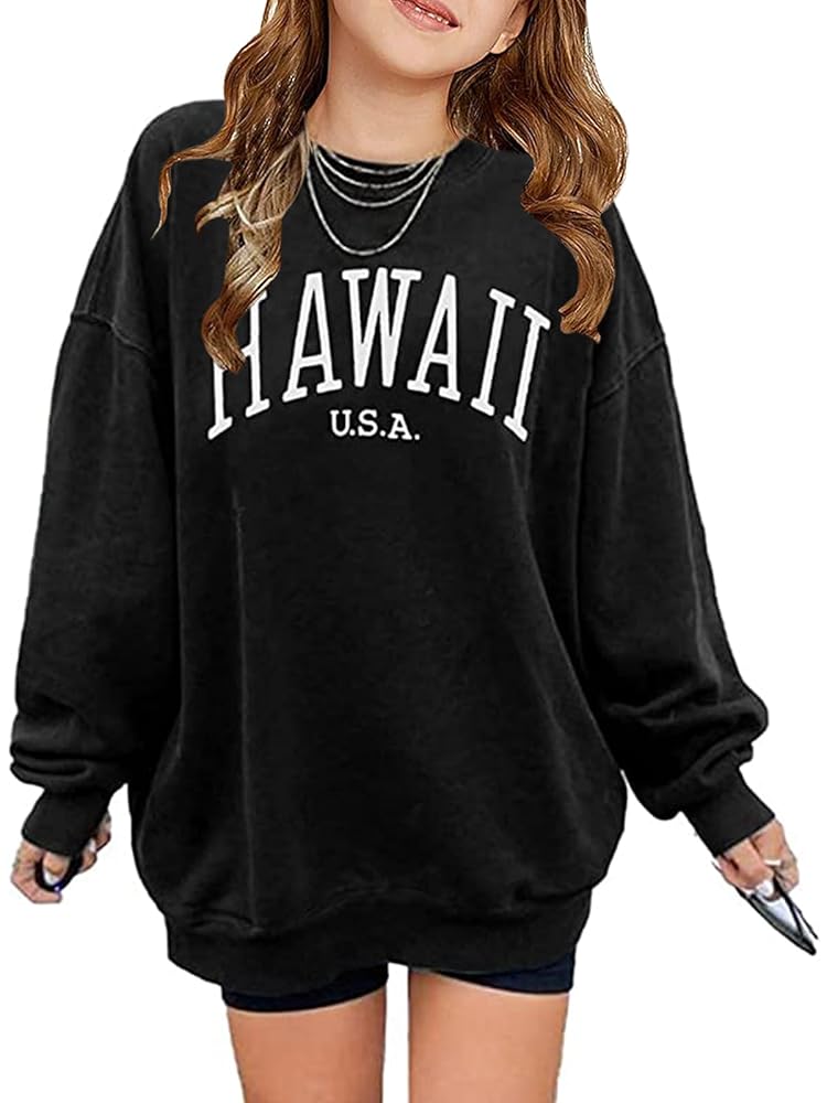 トップス gajess BIG SWEATSHIRT Amazon.com: GeGekoko Girls HAWAII Oversized Sweatshirts