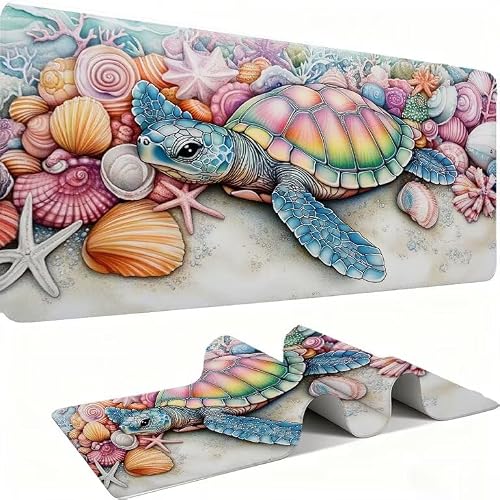 Podkładka pod mysz AAA XXL 1200 x 600 mm duża mata na biurko szyta krawędź wodoodporna antypoślizgowa, laptop poprawia precyzję i szybkość. Gracz, komputer, kolorowy żółw w0w-1199