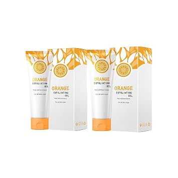 Orange Exfoliating Gel, Purifying Exfoliating Gel for Face & Body, Deep Cleansing Moisturizing Skin Exfoliator Natural Orange Peeling Gels Facial Scrub Cleans Dirt & Oil, for All Skin Types