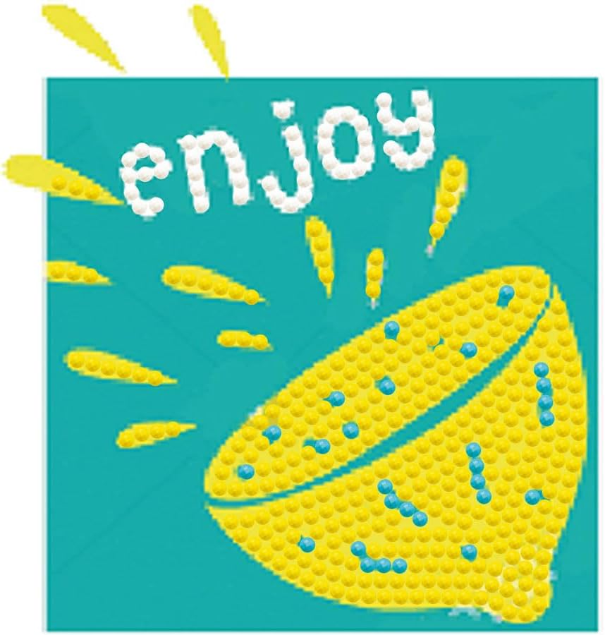 DIAMOND DOTZ Enjoy Lemon Diamond Painting Kits for Kids - Diamond Art Kits a Relaxing Creative Craft Kit with Dotz Gems 5.1"x5.1"