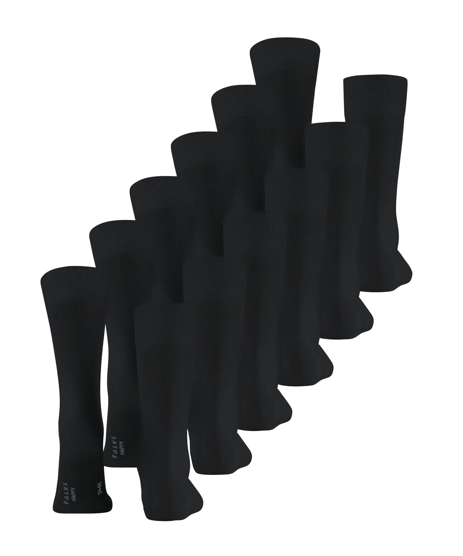 FALKE Herren Happy 6-Pack Socken atmungsaktive Baumwolle verstärkte langlebige Herrensocken ein Allrounder für Business und Alltag Baumwollstrümpfe einfarbig im Multipack 6 Paar