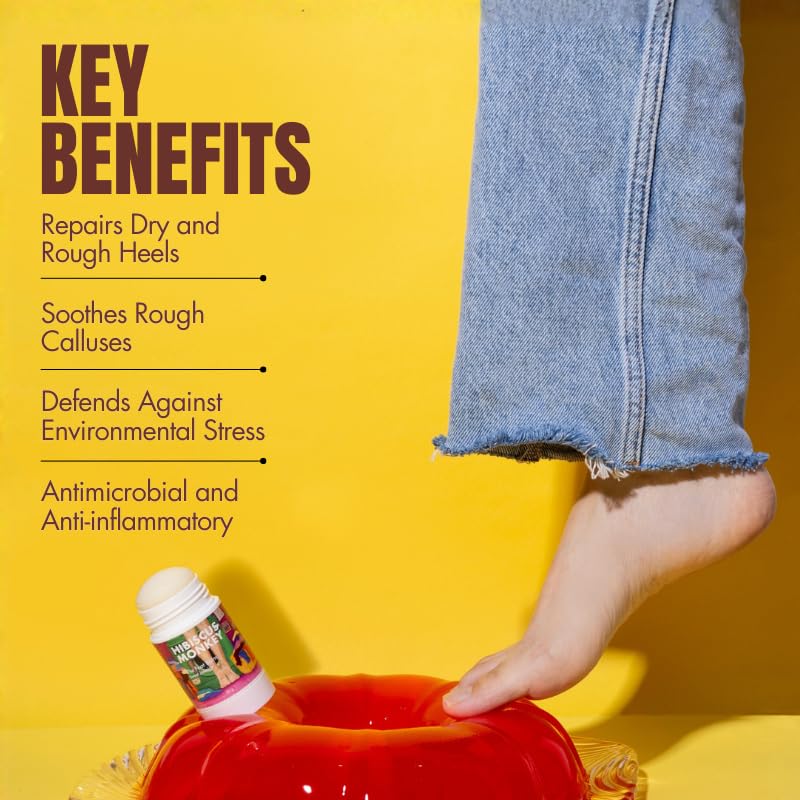 Image of Hibiscus Monkey The Foot Balm For Dry & Cracked Feet | Heals Cracked Heels, Moisturizes Dry Feet, Softens Rough Callouses, Protects Skin | Olive Squalane, Kokum Butter, Shea Butter, Turmeric Root Oil, Lemon Peel Oil | Natural, Chemical Free | Dermatologist Tested For Sensitive Skin | 50g
