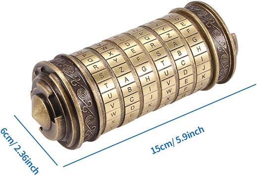 Powstro Da Vinci Code Puzzle Cylinder Lock Box, Lover Lock for Christmas Birthday Valentines Day Creative Romantic Gifts Mothers Father's Day Gift