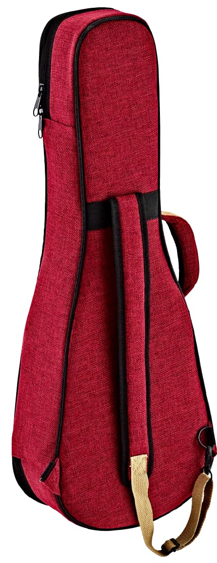Ortega Guitars Ukulele Soft Case - Tasche für Tenor Ukulele - Höhe 67,5 cm - Breite 23 cm - Baumwolle / Leinen, Rot (OSOCAUK-TE-BX)