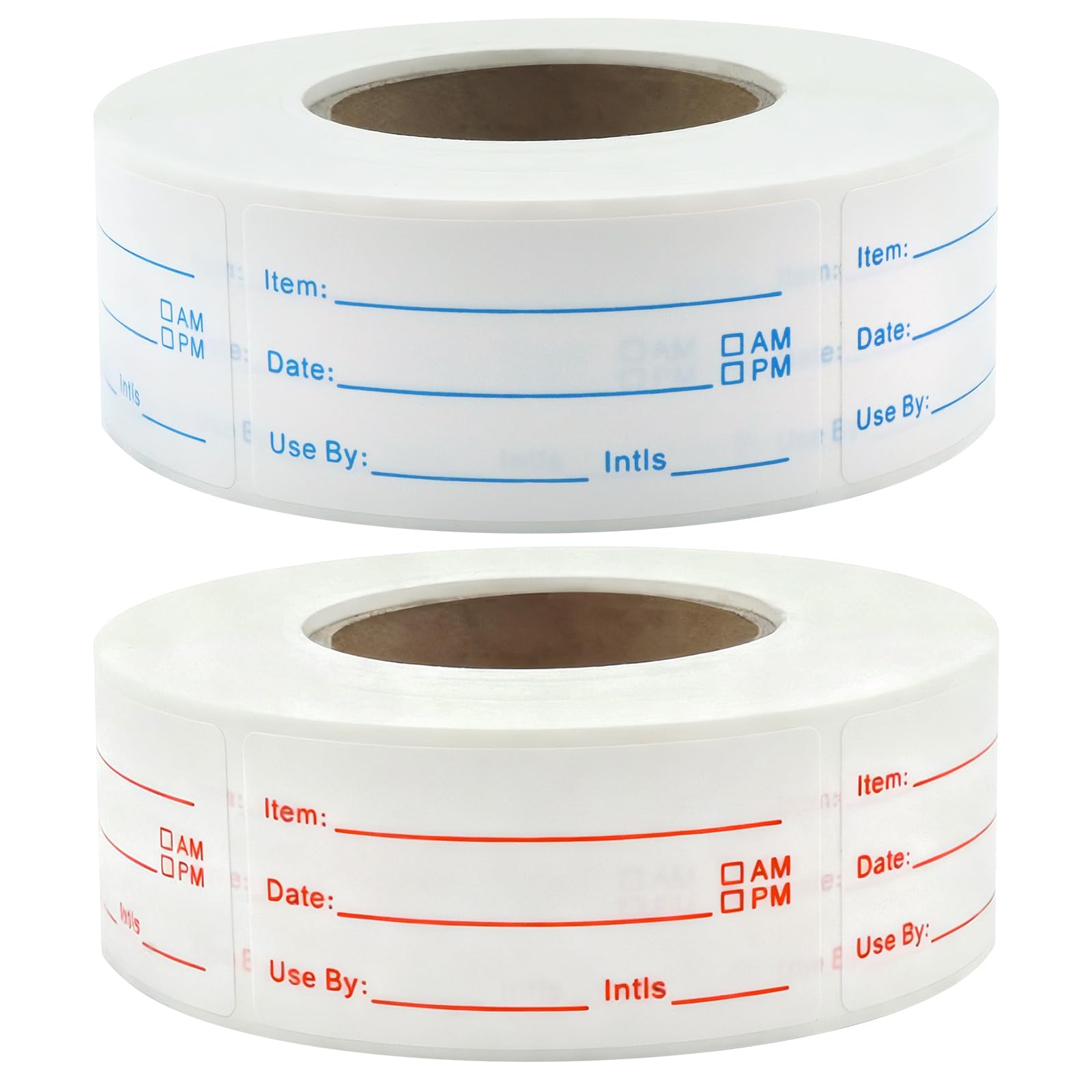 1200 Pieces Removable Food Labels Stickers, 2 Rolls 1x2 Inch Freezer Labels for Food Containers, No-Residue, Easy Clean, Waterproof & Oil-Resistant Food Storage Labels for Kitchen Restaurants