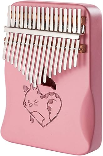 XuRX Kalimba - Piano de pulgar de 17 teclas instrumento musical de caoba rosa piano de dedo instrumento musical 71 x 51in color A