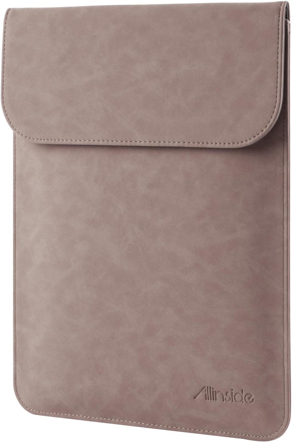 Allinside 13 inch Laptop Sleeve Case for with MacBook Air 13 2018–2025 (M2 A2681 M3 A3113 M4 A3240)/MacBook Pro 13 2016–2022 (A2251 A2289 A2338 M1 M2), PU Suede Leather Laptop Case Cover, Pink