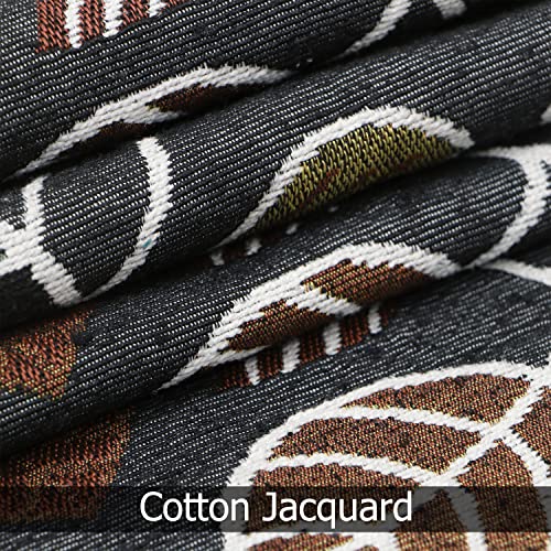 Image of HOKIPO Cotton Jacquard Dining Table Runner 6 Seater, 12X52 Inches (In-531-D5Grey Leaves)