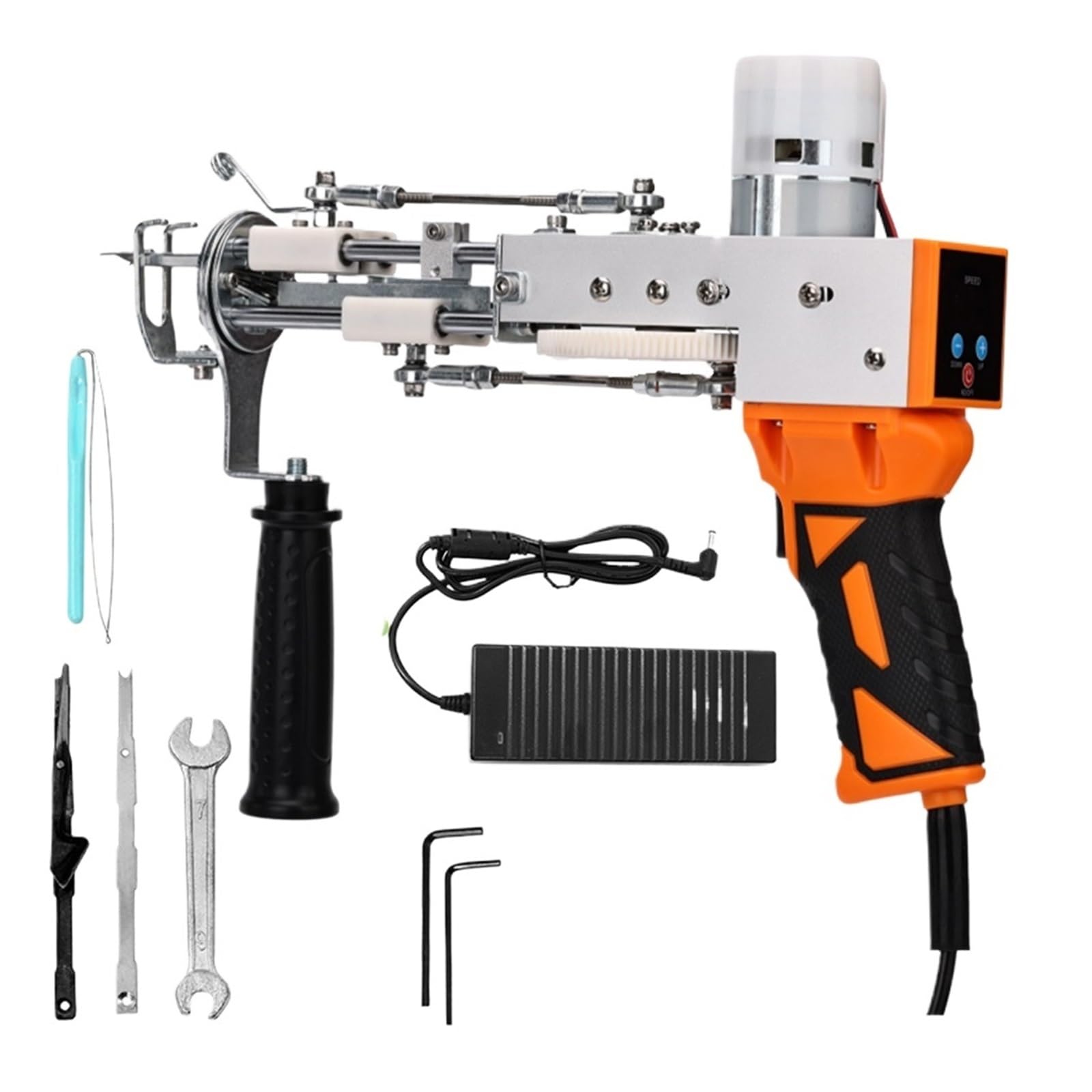 Zestaw Tufting Gun 2 W 1, Pistolet Do Dywanów, Ciętych I Pętelkowych, Elektryczny, Maszyna Produkcji Z Pikowaniem Przędzą Bezpieczny I łAtwy W UżYciu(Orange)