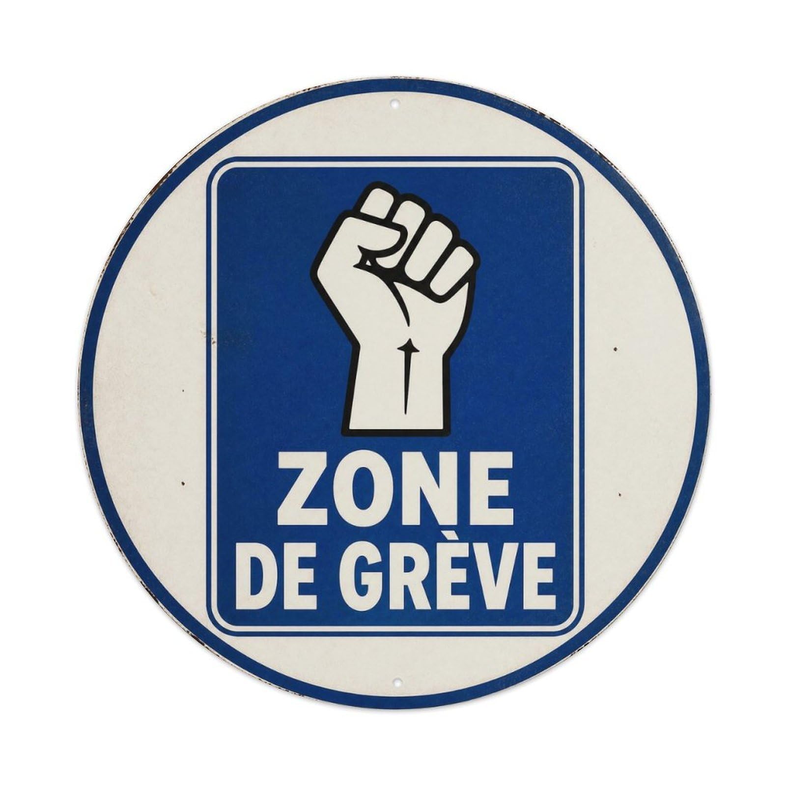 Olyhtr 8X8inch Classic Style Greve Strike Retro Warning French Heritage Typography Metal Tin Sign
