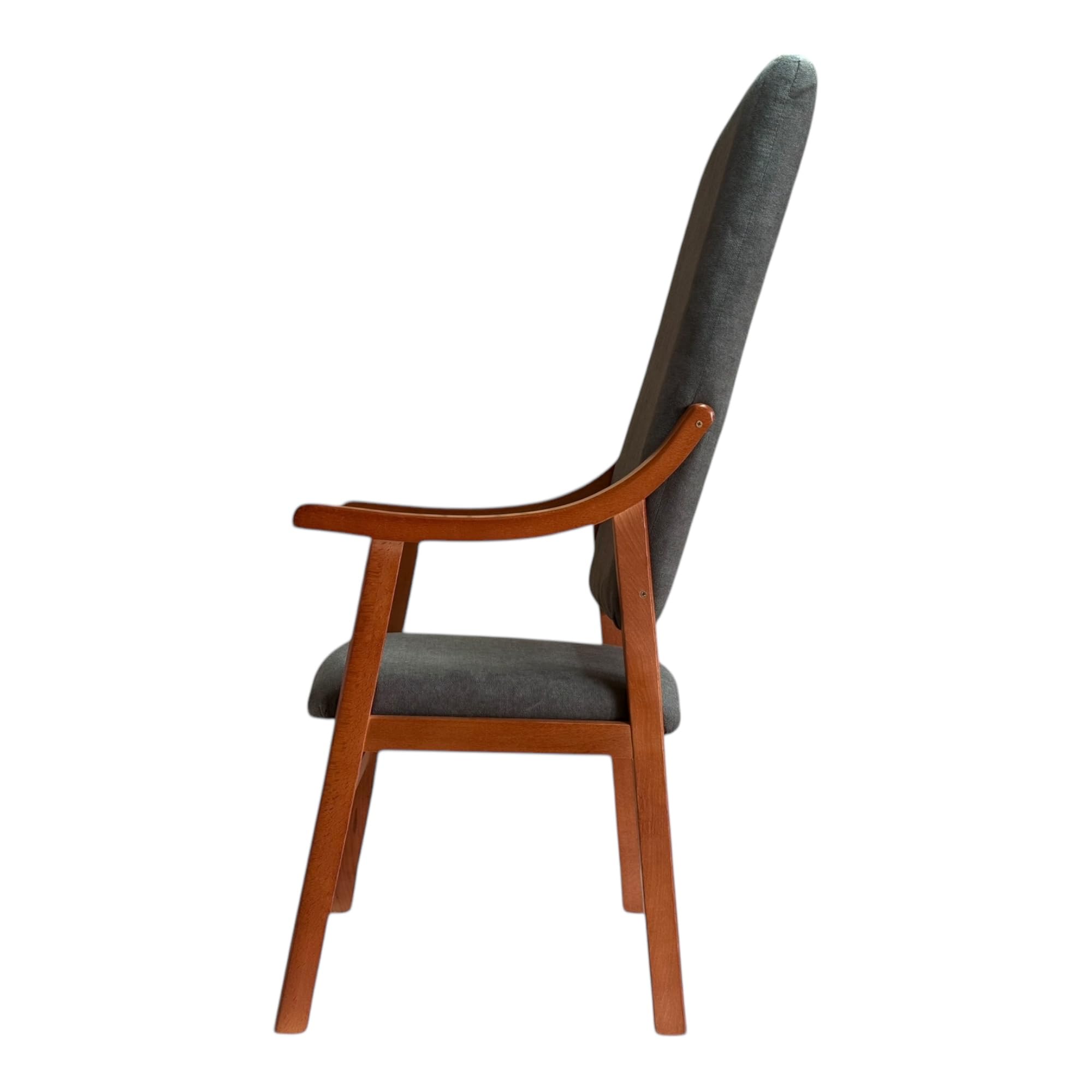 Sillón Reforzado con Brazos de Madera Extra Alto Cerezo (Cerezo Marengo)