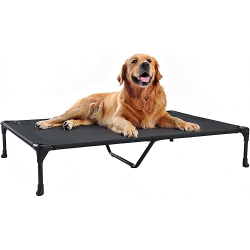 Veehoo Cooling Elevated Dog Bed, Portable Raised Pet Cot with Washable & Breathable Mesh, No-Slip Feet Durable Dog Cots Bed for Indoor & Outdoor Use, X Large, CWC1803-XL
