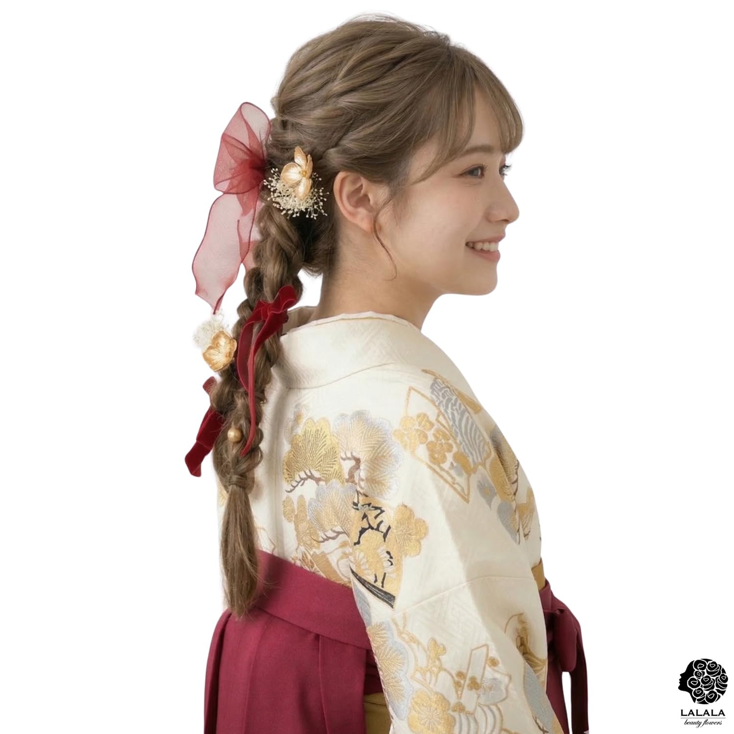 Amazon.co.jp: [LALALA beauty flowers] 髪飾り 成人式 振袖 赤 レッド