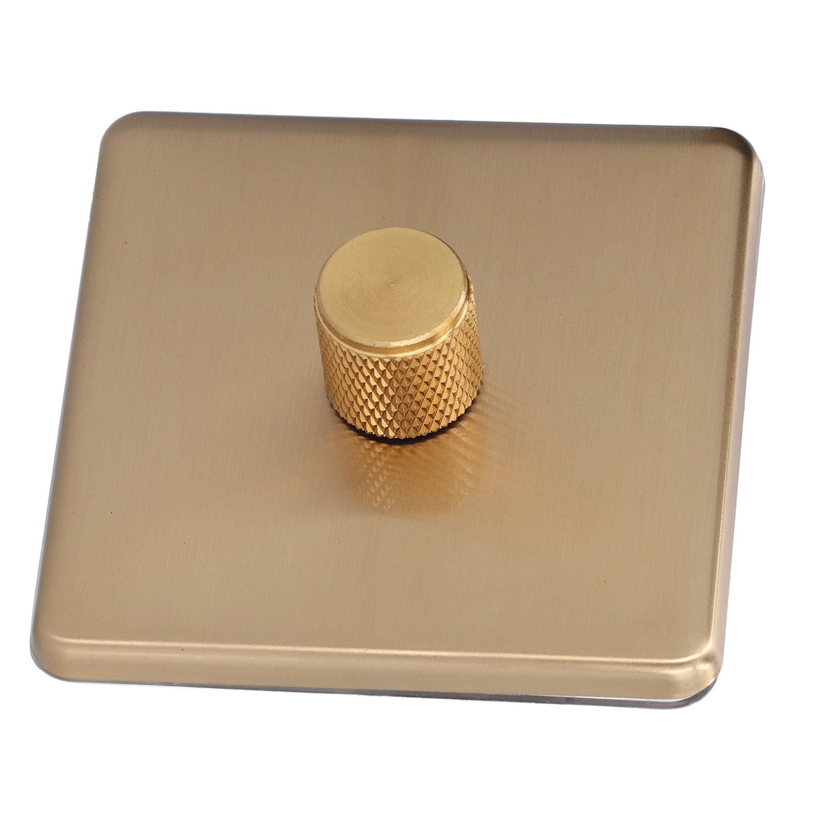 Gradateur de Lumière en Acier Inoxydable Doré Résistant aux Rayures Interrupteur à Laiton Brossé 500W pour Éclairage Monotone Compatible 220V avec Contrôle Précis de l'Intensité Lumineuse