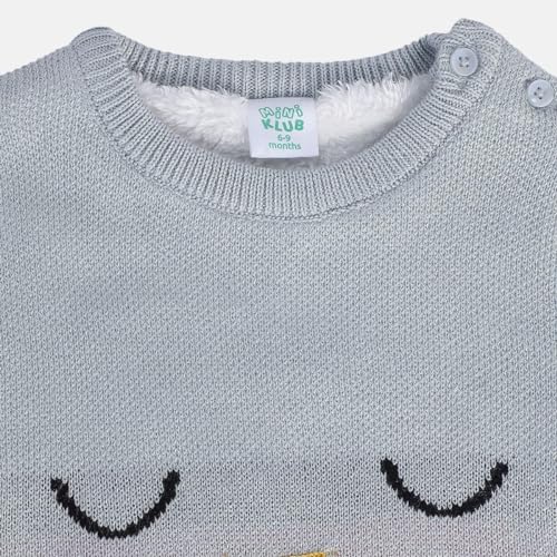 Image of miniklub Baby Collar Full Sleeve Knitted Cotton Sweater (Purple Color)