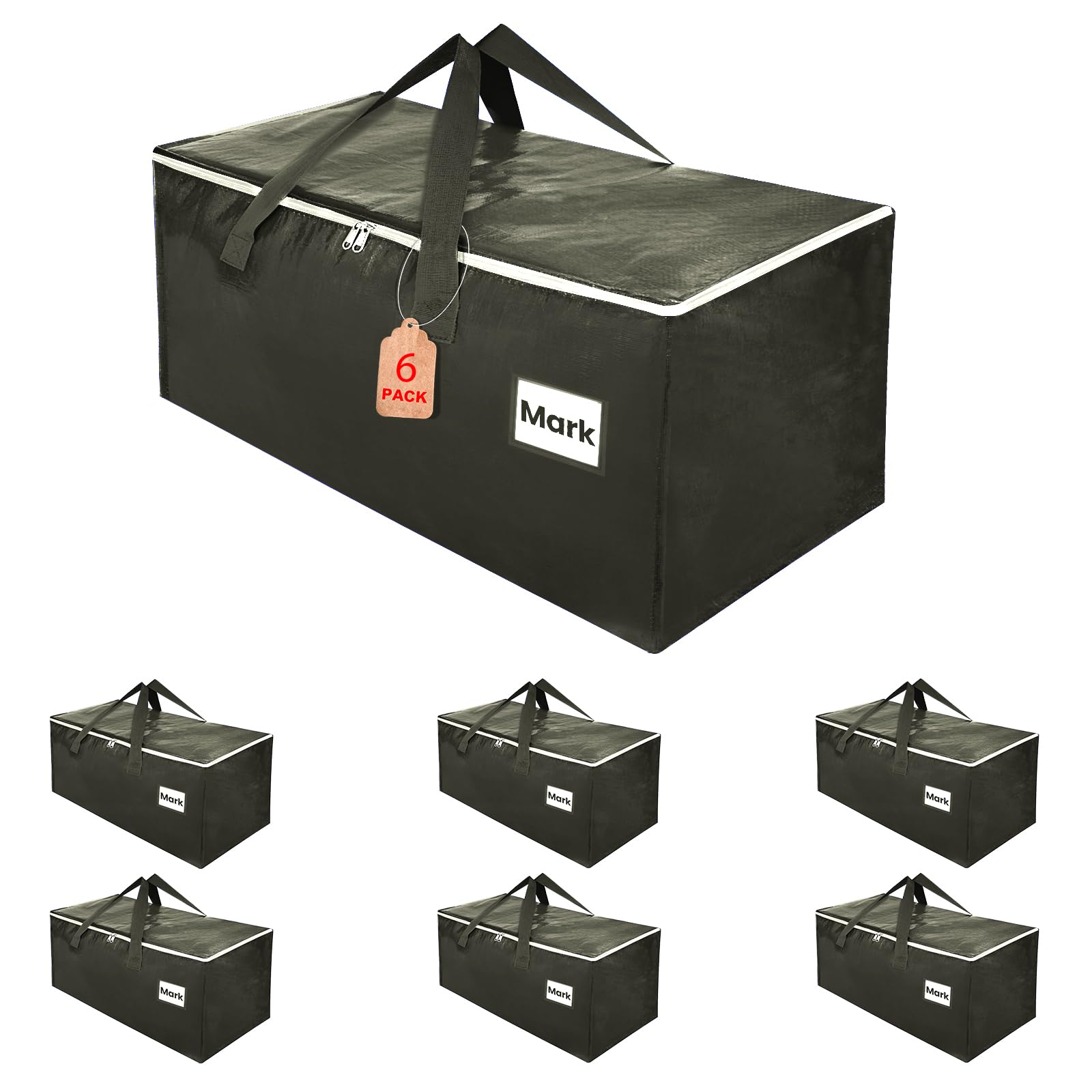 ZFWDSY Moving Boxes 6 Pack,93 Liters Clothes Storage Large Moving Bags with Handles Moving Totes for College Dorm or Christmas Decorations