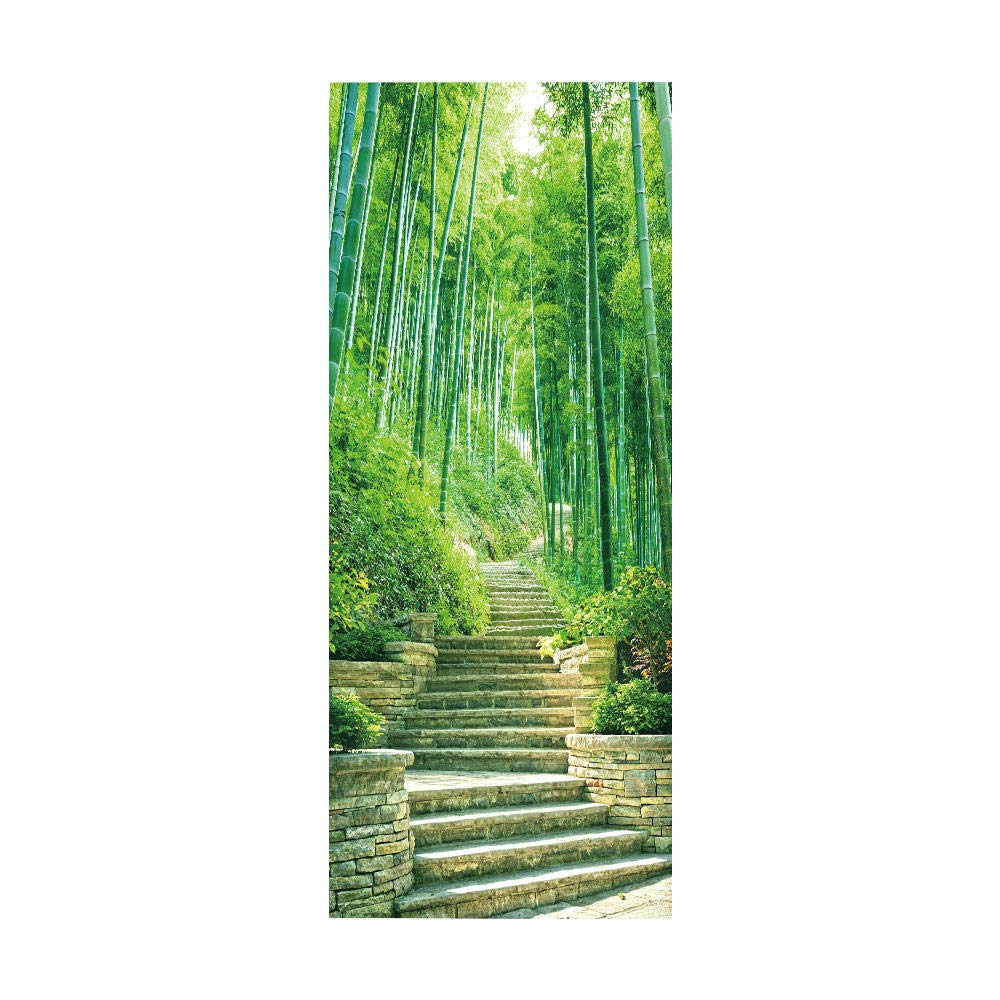 3D Door Sticker Bamboo Forest Self-Adhesive Mural Home Decoration Wall Stickers Bedroom Living Room Removable Poster Art Stickers-90x200cm